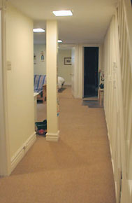 Hallway after house fluffing