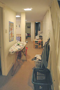 Hallway before house fluffing