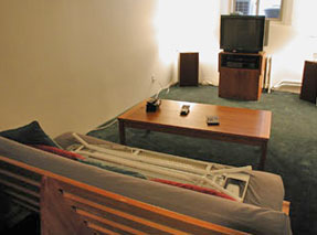 Family room before house fluffing