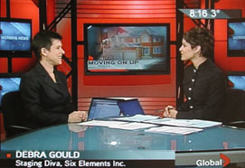 Debra Gould chats with Global TV's Anne-Marie Mediwake