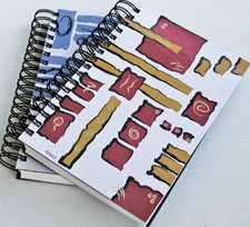 Lined journals designed by Debra Gould come in a variety of bold colors and patterns.